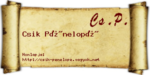 Csik Pénelopé névjegykártya